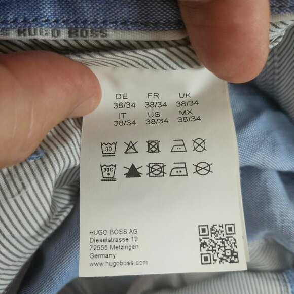 Hugo Boss Men's Size 38x34 Blue Linen Cotton Pants Iowa Regular Fit - Picture 9 of 15